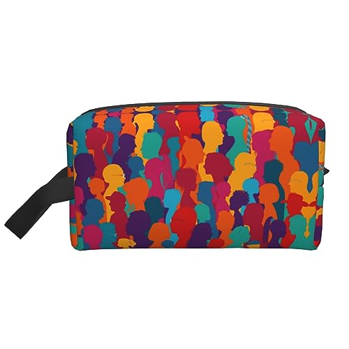 Crowd Talking Reise-Kulturtasche Crowd Talking Personalisierte Reise-Make-up-Tasche Große Kapazität mit Reißverschluss Tragbare Reise-Kulturtasche in mehreren Stilen Geschenkidee für Männer und Frauen von KWQDOZF
