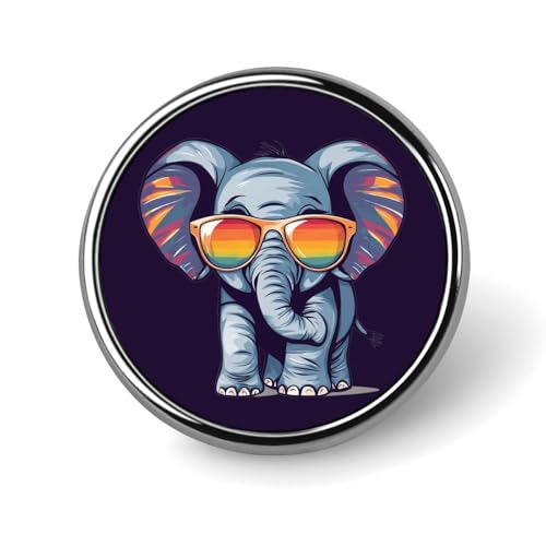 Cute Elephant in Glasses Funny Round Lapel Pins Metal Button Brooch Badge Tie Hats Clothes Decoration for Men Women Cute Elephant in Glasses Funny Round Lapel Pins Metal Button Brooch Badge Tie Hats Clothes Decoration for Men Women von KWQDOZF