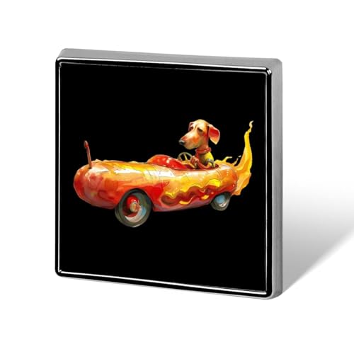 Dackel fährt Hot Dog Flamme Auto Quadratische Revers Krawattennadeln Lustige Brosche Anstecknadel Knopf Abzeichen Hut Kleidung Zubehör für Männer Frauen Dackel fährt Hot Dog Flamme Auto Quadratische Revers Krawattennadeln Lustige Brosche Anstecknadel Knopf Abzeichen Hut Kleidung Zubehör für Männer Frauen von KWQDOZF