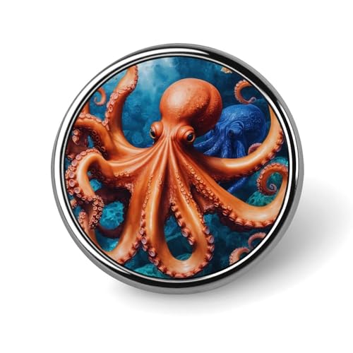 Death Octopus Funny Round Lapel Pins Metal Button Brooch Badge Tie Hats Clothes Decoration for Men Women Death Octopus Funny Round Lapel Pins Metal Button Brooch Badge Tie Hats Clothes Decoration for Men Women von KWQDOZF