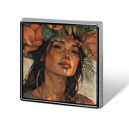 Dekorative Brosche mit Blumenkrone und Frau, modische Anstecknadeln für Damen und Herren, Reversabzeichen, lustige Broschen für Anzüge, Kleidung, Jacken, Hüte, Rucksäcke, Geldbörsen, Taschenzubehör, q von KWQDOZF