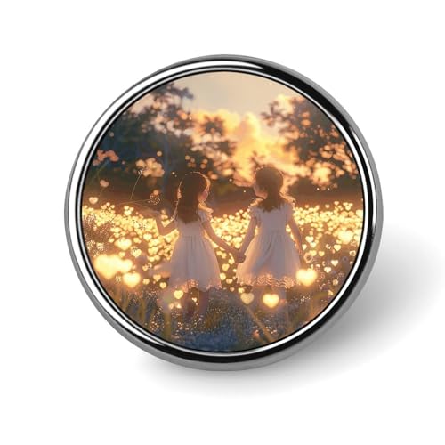 Dekorative Brosche mit Mädchen, die Hände halten, modische Anstecknadeln für Damen und Herren, Reversabzeichen, lustige Broschen für Anzüge, Kleidung, Jacken, Hüte, Rucksäcke, Geldbörsen, Taschenzubeh von KWQDOZF