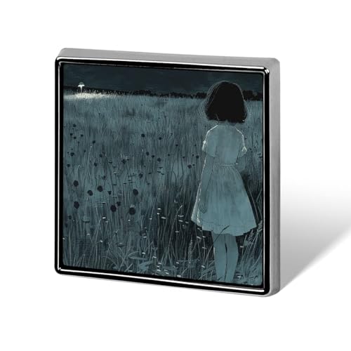 Dekorative Brosche mit Mädchen auf dem Feld, modische Anstecknadeln für Damen und Herren, Reversabzeichen, lustige Broschen für Anzüge, Kleidung, Jacken, Hüte, Rucksäcke, Geldbörsen, Taschenzubehör, q von KWQDOZF