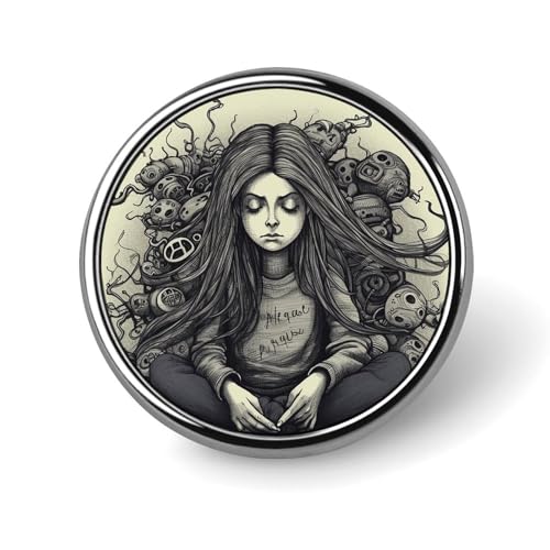 Dekorative Brosche mit meditierender Pose für Mädchen, modische Anstecknadeln für Damen und Herren, Reversabzeichen, lustige Broschen für Anzüge, Kleidung, Jacken, Hüte, Rucksäcke, Geldbörsen, Taschen von KWQDOZF