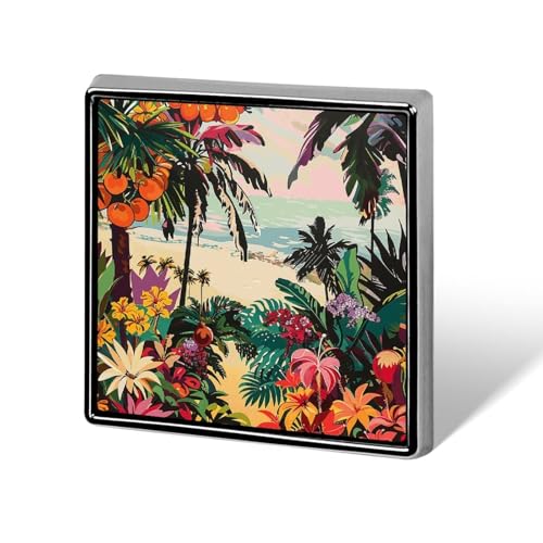 Dekorative Brosche mit tropischem Blumenmuster, modische Anstecknadeln für Damen und Herren, Reversabzeichen, lustige Broschen für Anzüge, Kleidung, Jacken, Hüte, Rucksäcke, Geldbörsen, Taschenzubehör von KWQDOZF