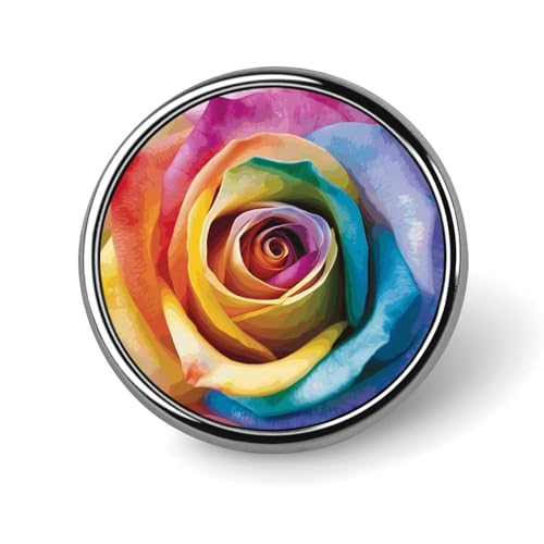 Dekorative Regenbogen-Rosen-Blumenbrosche, modische Anstecknadeln für Damen und Herren, Reversabzeichen, lustige Broschen für Anzüge, Kleidung, Jacken, Hüte, Rucksäcke, Geldbörsen, Taschenzubehör, run von KWQDOZF