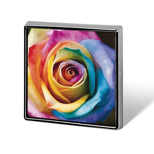 Dekorative Regenbogen-Rosenblumen-Brosche, modische Anstecknadeln für Damen und Herren, Reversabzeichen, lustige Broschen für Anzüge, Kleidung, Jacken, Hüte, Rucksäcke, Geldbörsen, Taschenzubehör, qua von KWQDOZF