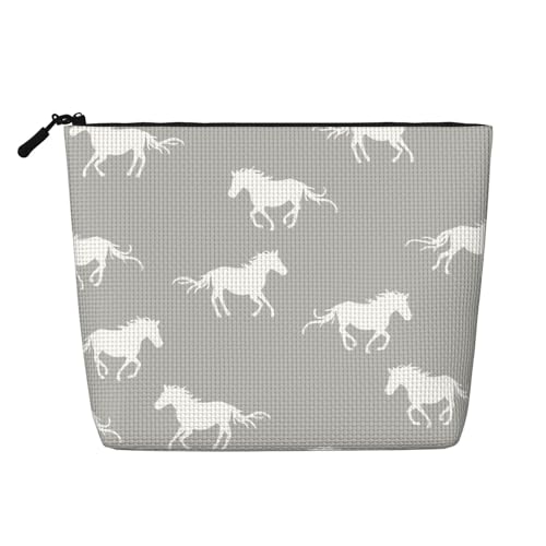 Dinosaurier-Make-up-Tasche, große Kapazität für Reisen für Frauen, wasserdichte, einlagige, tragbare Kosmetiktasche aus Hanfimitat mit Reißverschluss von KWQDOZF