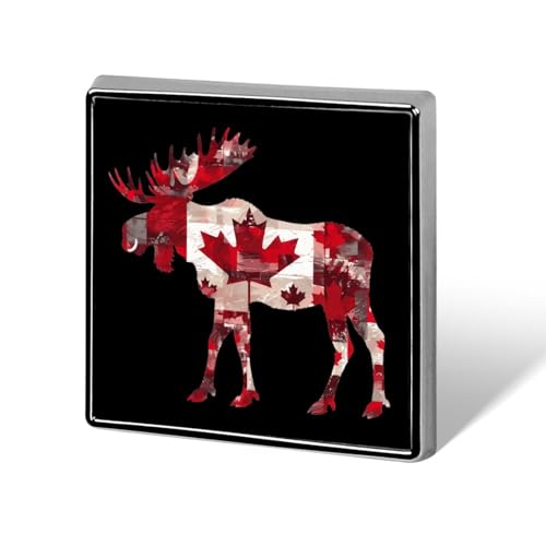 Elch mit Kanada-Flagge, lustige Anstecknadeln, Knopf, Brosche, Abzeichen, Hut, Kleidung, Tasche, Schmuck für Männer und Frauen von KWQDOZF