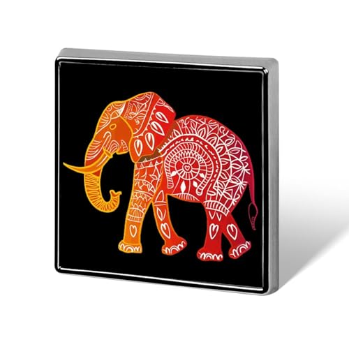 Elefant, afrikanisches Adinkra-Muster, lustige Anstecknadeln, Knopf, Brosche, Abzeichen, Hut, Kleidung, Tasche, Schmuck für Männer und Frauen von KWQDOZF