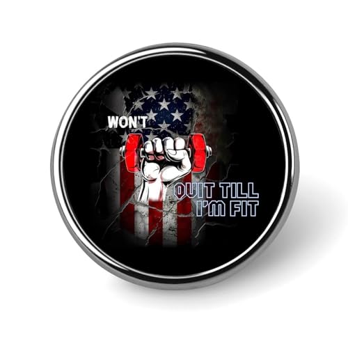 Fitness-Studio USA Flagge inspirierende runde Brosche Anstecknadel Anstecker Revers Krawattennadel für Frauen Männer Büroangestellte Lehrer Dekor Fitness-Studio USA Flagge inspirierende runde Brosche Anstecknadel Anstecker Revers Krawattennadel für Frauen Männer Büroangestellte Lehrer Dekor von KWQDOZF