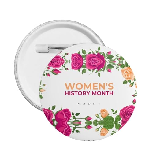 Frauen Geschichte Monat Pins Runde Brosche Button Abzeichen Aufkleber Zeichen Metall Pin von KWQDOZF