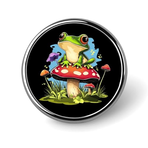 Frog on Mushroom Funny Round Lapel Pins Metal Button Brooch Badge Tie Hats Clothes Decoration for Men Women Frog on Mushroom Funny Round Lapel Pins Metal Button Brooch Badge Tie Hats Clothes Decoration for Men Women von KWQDOZF