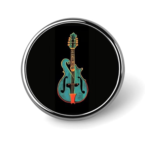 Funky Vintage Mandoline Runde Brosche Anstecknadel Anstecker Revers Krawattennadel für Frauen Männer Büroangestellte Lehrer Dekor von KWQDOZF