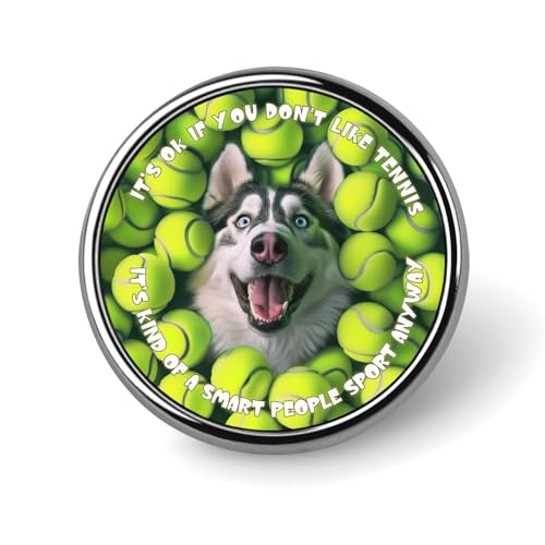 Funny Husky Tennis Round Brooch Pin Badge Lapel Tie Pin for Women Men Office Worker Teacher Decor Funny Husky Tennis Round Brooch Pin Badge Lapel Tie Pin for Women Men Office Worker Teacher Decor von KWQDOZF