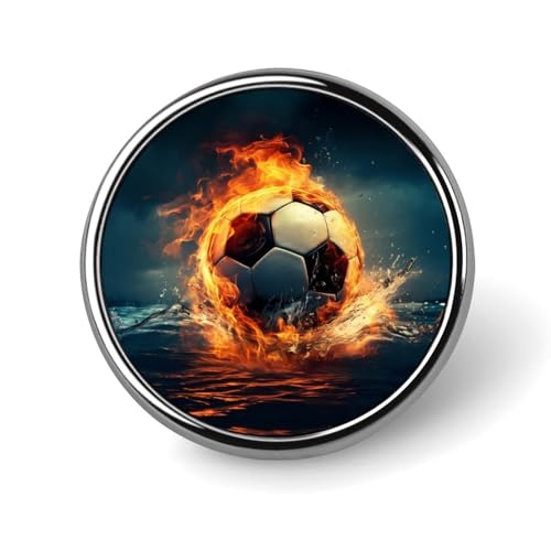 Fußball in Feuer und Wasser, runde Anstecknadel, Krawattennadel, süße Brosche, Anstecknadel für Männer und Frauen, Hüte, Kleidungszubehör Fußball in Feuer und Wasser, runde Anstecknadel, Krawattennadel, süße Brosche, Anstecknadel für Männer und Frauen, Hüte, Kleidungszubehör von KWQDOZF