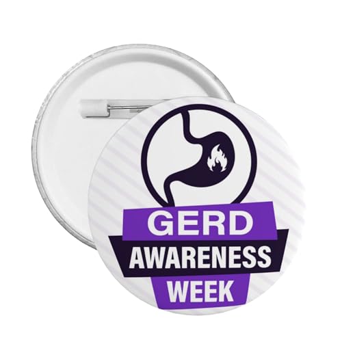 GERD Awareness Week Ribbon Pins Runde Brosche Button Abzeichen Aufkleber Zeichen Metall Pin von KWQDOZF