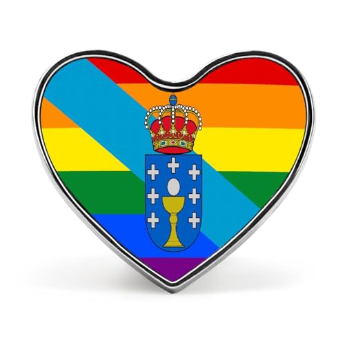 Galizische LGBT-Flagge mit Herz-Revers, Krawattennadeln, lustige Brosche, Anstecknadel, Knopf, Abzeichen, Hut, Kleidung, Zubehör für Männer und Frauen Galizische LGBT-Flagge mit Herz-Revers, Krawattennadeln, lustige Brosche, Anstecknadel, Knopf, Abzeichen, Hut, Kleidung, Zubehör für Männer und Frauen von KWQDOZF