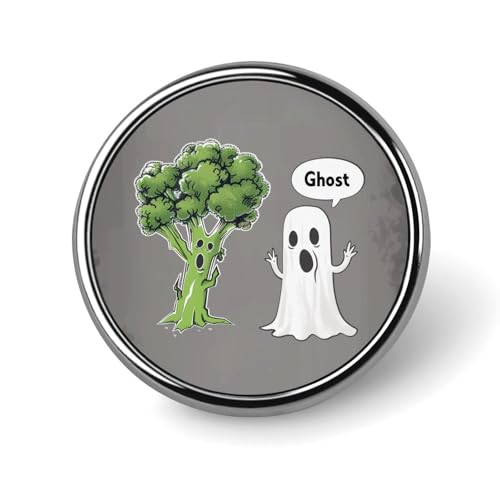 Ghost Broccoli Cauliflower Round Brooch Pin Badge Lapel Tie Pin for Women Men Office Worker Teacher Decor Ghost Broccoli Cauliflower Round Brooch Pin Badge Lapel Tie Pin for Women Men Office Worker Teacher Decor von KWQDOZF