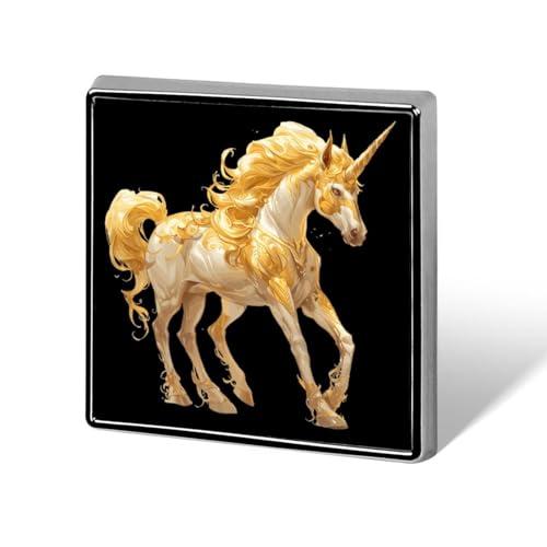 Goldene Einhorn-Anstecknadeln, lustige Anstecknadeln, Brosche, Abzeichen, Hut, Kleidung, Tasche, Schmuck für Männer und Frauen von KWQDOZF