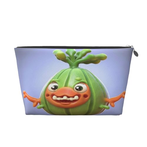 Green Melon Kosmetiktasche für Damen mit Aufdruck, große Kapazität, Reise-Make-up-Tasche aus Leder, wasserdicht, Kulturbeutel, Rasierbeutel, Geldbörse von KWQDOZF