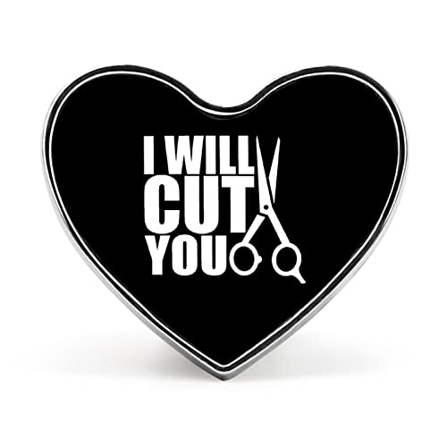 Hairstylist I Will Cut You Modische Brosche, Anstecknadel, Revers, Krawattennadel, Herz-Liebes-Form, Dekor für Männer und Frauen, Kostümzubehör Hairstylist I Will Cut You Modische Brosche, Anstecknadel, Revers, Krawattennadel, Herz-Liebes-Form, Dekor für Männer und Frauen, Kostümzubehör von KWQDOZF