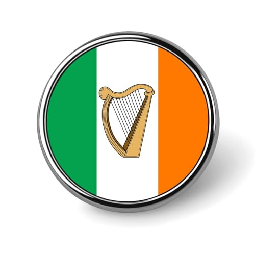 Irische Flagge Irland Harfe Mode Runde Brosche Anstecknadeln Abzeichen für Tasche Hemd Hochzeit Party Custom Schmuck von KWQDOZF