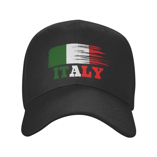 KWQDOZF Baseballkappe mit Italien-Flagge für Männer und Frauen verstellbar Klassische Papa-Mütze Trucker-Kappe für Laufen Outdoor-Aktivitäten von KWQDOZF