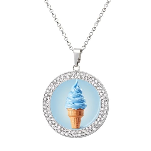 KWQDOZF Blaues Eis, personalisierte runde Halskette mit Bild-Diamant-Anhänger, personalisierter Erinnerungsschmuck, Geschenk für Männer und Frauen KWQDOZF Blaues Eis, personalisierte runde Halskette mit Bild-Diamant-Anhänger, personalisierter Erinnerungsschmuck, Geschenk für Männer und Frauen von KWQDOZF