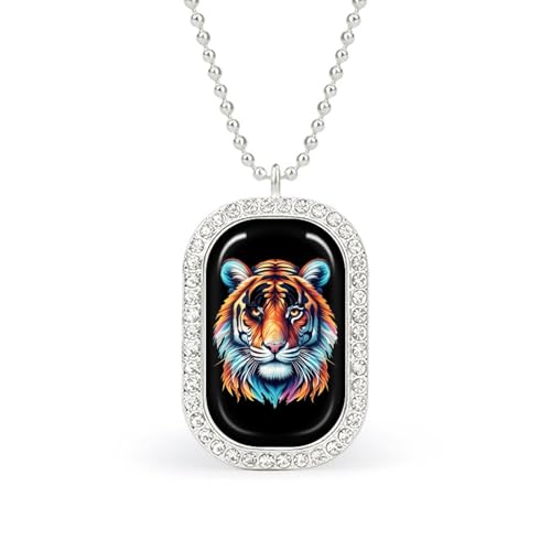 KWQDOZF Bunte Tiger-Halskette mit modischem Bild, personalisierter Foto-Erinnerungsanhänger, Schmuck für Männer und Frauen KWQDOZF Bunte Tiger-Halskette mit modischem Bild, personalisierter Foto-Erinnerungsanhänger, Schmuck für Männer und Frauen von KWQDOZF