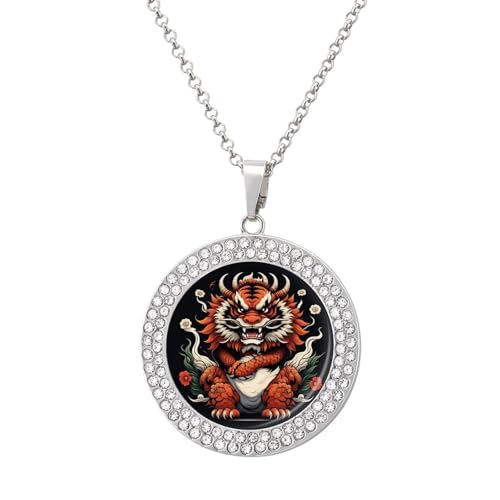 KWQDOZF Coole Tiger-Halskette mit rundem Bild und Diamant-Anhänger, personalisierter Erinnerungsschmuck, Geschenk für Männer und Frauen KWQDOZF Coole Tiger-Halskette mit rundem Bild und Diamant-Anhänger, personalisierter Erinnerungsschmuck, Geschenk für Männer und Frauen von KWQDOZF