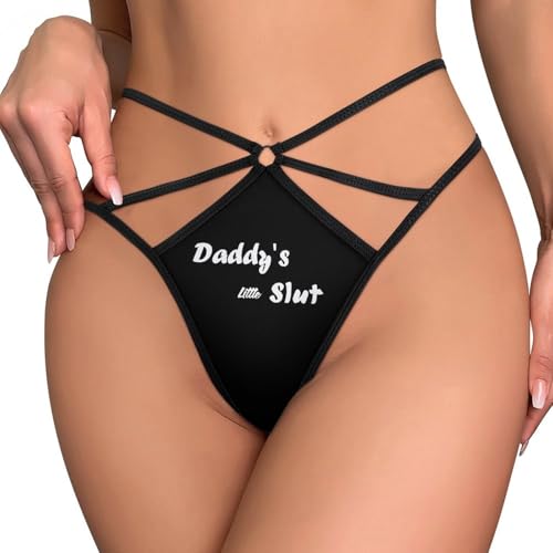 KWQDOZF Daddy's Little Slut Damen G-String Tangas Stretch T-Back String Strap Unterwäsche Panty KWQDOZF Daddy's Little Slut Damen G-String Tangas Stretch T-Back String Strap Unterwäsche Panty von KWQDOZF