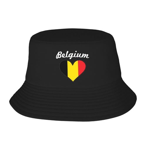 KWQDOZF Fischerhut mit Flagge von Belgien, Unisex, verstaubar, modischer Sonnenschutz für den Außenbereich von KWQDOZF