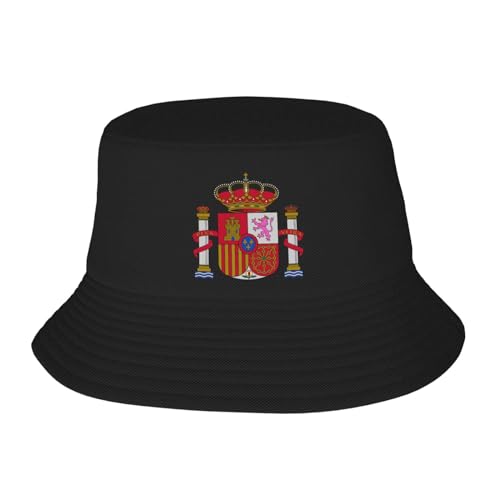KWQDOZF Fischerhut mit Wappen von Spanien, Unisex, verstaubar, modischer Sonnenschutz für den Außenbereich von KWQDOZF