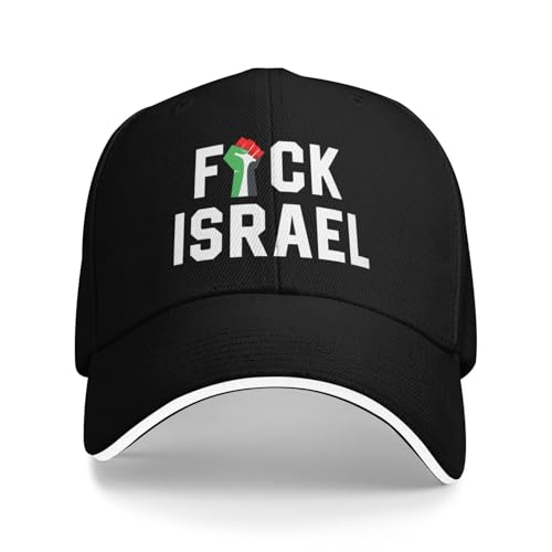 KWQDOZF Fuck Israel Hat Free Palästina Wir Werden verlassen Save Gaza Baseball Cap Schwarz von KWQDOZF