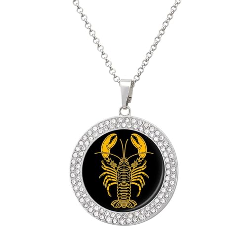 KWQDOZF Goldener Hummer, personalisierte runde Halskette mit Bild-Diamant-Anhänger, personalisierter Erinnerungsschmuck, Geschenk für Männer und Frauen KWQDOZF Goldener Hummer, personalisierte runde Halskette mit Bild-Diamant-Anhänger, personalisierter Erinnerungsschmuck, Geschenk für Männer und Frauen von KWQDOZF