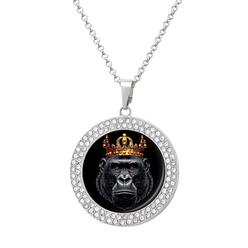 KWQDOZF Gorilla King Personalisierte runde Halskette mit Bild-Diamant-Anhänger, personalisierter Erinnerungsschmuck, Geschenk für Männer und Frauen KWQDOZF Gorilla King Personalisierte runde Halskette mit Bild-Diamant-Anhänger, personalisierter Erinnerungsschmuck, Geschenk für Männer und Frauen von KWQDOZF