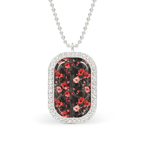 KWQDOZF Halskette mit Anhänger Mohnblume, schwarz-weiß kariert, für Damen, modisch, quadratisch, Gold/Splitter-Kette, Diamant-Lünette KWQDOZF Halskette mit Anhänger Mohnblume, schwarz-weiß kariert, für Damen, modisch, quadratisch, Gold/Splitter-Kette, Diamant-Lünette von KWQDOZF