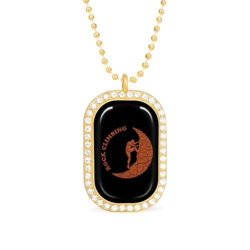 KWQDOZF Halskette mit Anhänger zum Klettern für Damen, modisch, quadratisch, Gold/Splitterkette, Diamant-Lünette von KWQDOZF