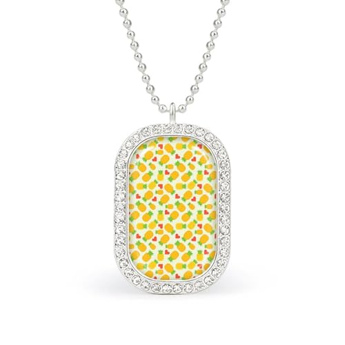 KWQDOZF Halskette mit Kiefern-Anhänger für Damen, modisch, quadratisch, Gold/Splitterkette, Diamant-Lünette von KWQDOZF