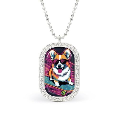 KWQDOZF Halskette mit Skateboard-Corgi-Motiv, modisches Bild, personalisierter Foto-Erinnerungsanhänger, Schmuck für Männer und Frauen KWQDOZF Halskette mit Skateboard-Corgi-Motiv, modisches Bild, personalisierter Foto-Erinnerungsanhänger, Schmuck für Männer und Frauen von KWQDOZF
