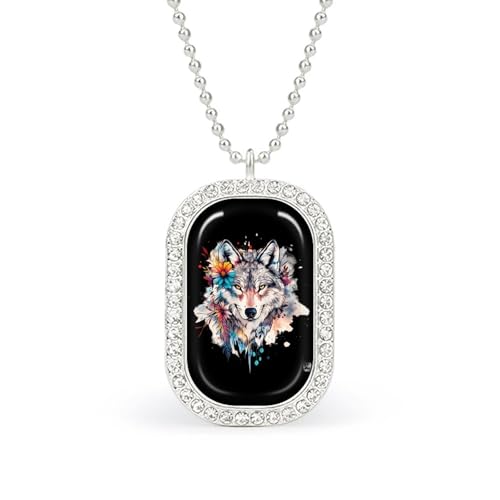 KWQDOZF Halskette mit modischem Bild, Aquarell-Wolf, personalisierter Foto-Erinnerungsanhänger, Schmuck für Männer und Frauen KWQDOZF Halskette mit modischem Bild, Aquarell-Wolf, personalisierter Foto-Erinnerungsanhänger, Schmuck für Männer und Frauen von KWQDOZF