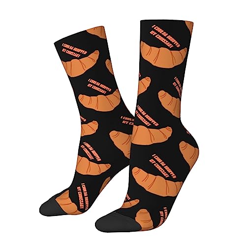 KWQDOZF Ich habe mein Croissant fallen lassen. Socken. Lustige Neuheits-Crew-Socken. Geschenk für Männer, Frauen, Teenager von KWQDOZF