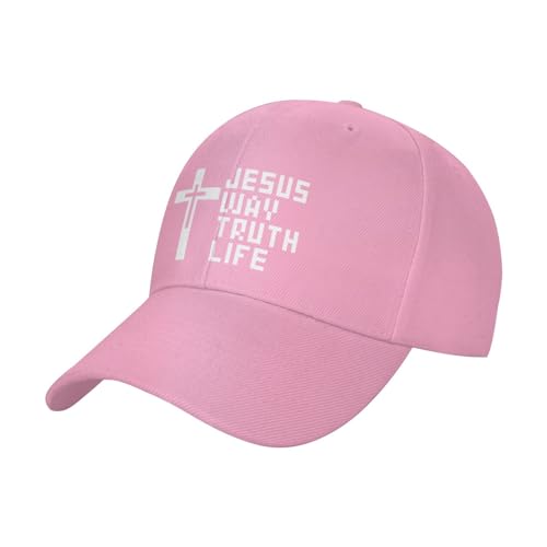 KWQDOZF Jesus The Way Truth and The Life Hat Herren Vintage Baseball Cap Low Profile Trucker Hat Trendige Schwarze Hüte verstellbar von KWQDOZF