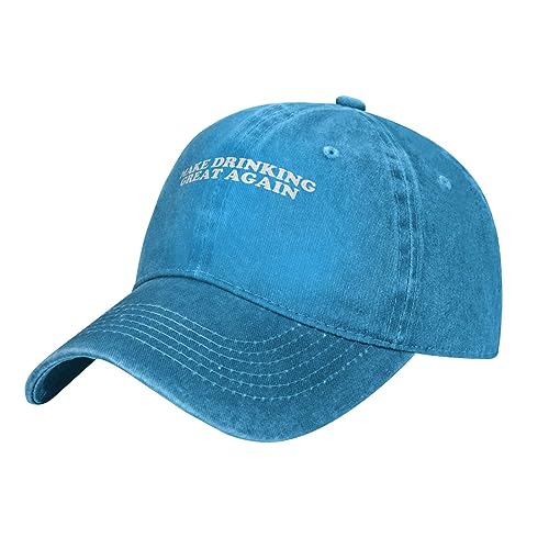KWQDOZF Klassische Flache Baumwoll-Baseballkappe Make Drinking Great Again-Mütze für Männer und Frauen verstellbare Papa-Mütze in Schwarz von KWQDOZF