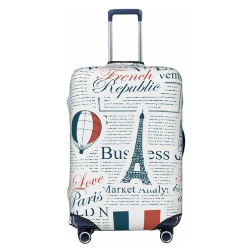 KWQDOZF Kofferschutzhülle mit Eiffelturm-Motiv, elastisch, waschbar, Retro-Stil, Reisekoffer-Schutzhülle für Kinder und Erwachsene, L von KWQDOZF