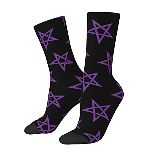 KWQDOZF Lila Pentagramm-Socken, lustige Neuheits-Crew-Socken, Geschenk für Männer, Frauen, Teenager KWQDOZF Lila Pentagramm-Socken, lustige Neuheits-Crew-Socken, Geschenk für Männer, Frauen, Teenager von KWQDOZF