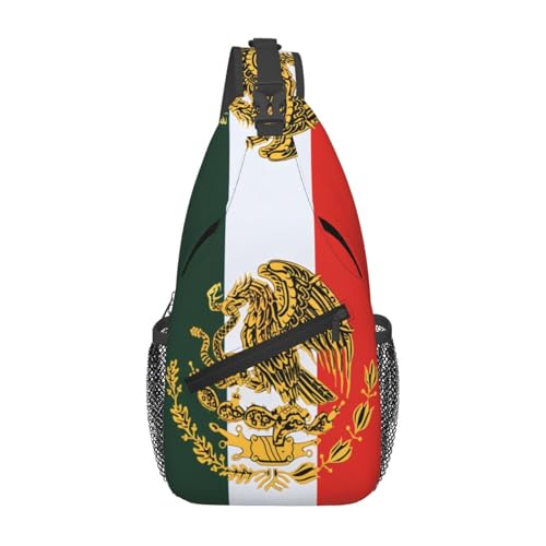KWQDOZF Mexiko Mexikanische Adlerflagge Verstellbarer Sling-Rucksack – Lässige Umhängetasche für Reisen, Fitnessstudio und den täglichen Gebrauch von KWQDOZF