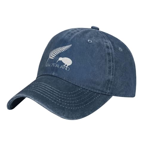 KWQDOZF New Zealand Fern Denim Trucker Hat Baseball Cap für Männer oder Frauen Cowboy Dad Schwarz von KWQDOZF