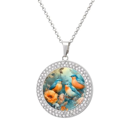 KWQDOZF Personalisierte runde Halskette mit Aquarellblumen und Vögeln, Bild-Diamant-Anhänger, personalisierter Erinnerungsschmuck, Geschenk für Männer und Frauen KWQDOZF Personalisierte runde Halskette mit Aquarellblumen und Vögeln, Bild-Diamant-Anhänger, personalisierter Erinnerungsschmuck, Geschenk für Männer und Frauen von KWQDOZF